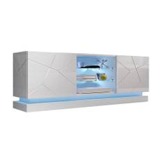 TV-bänk Barjols 40x160 cm LED-belysning - Vit/Högglans TV bänk & mediabänk Vit