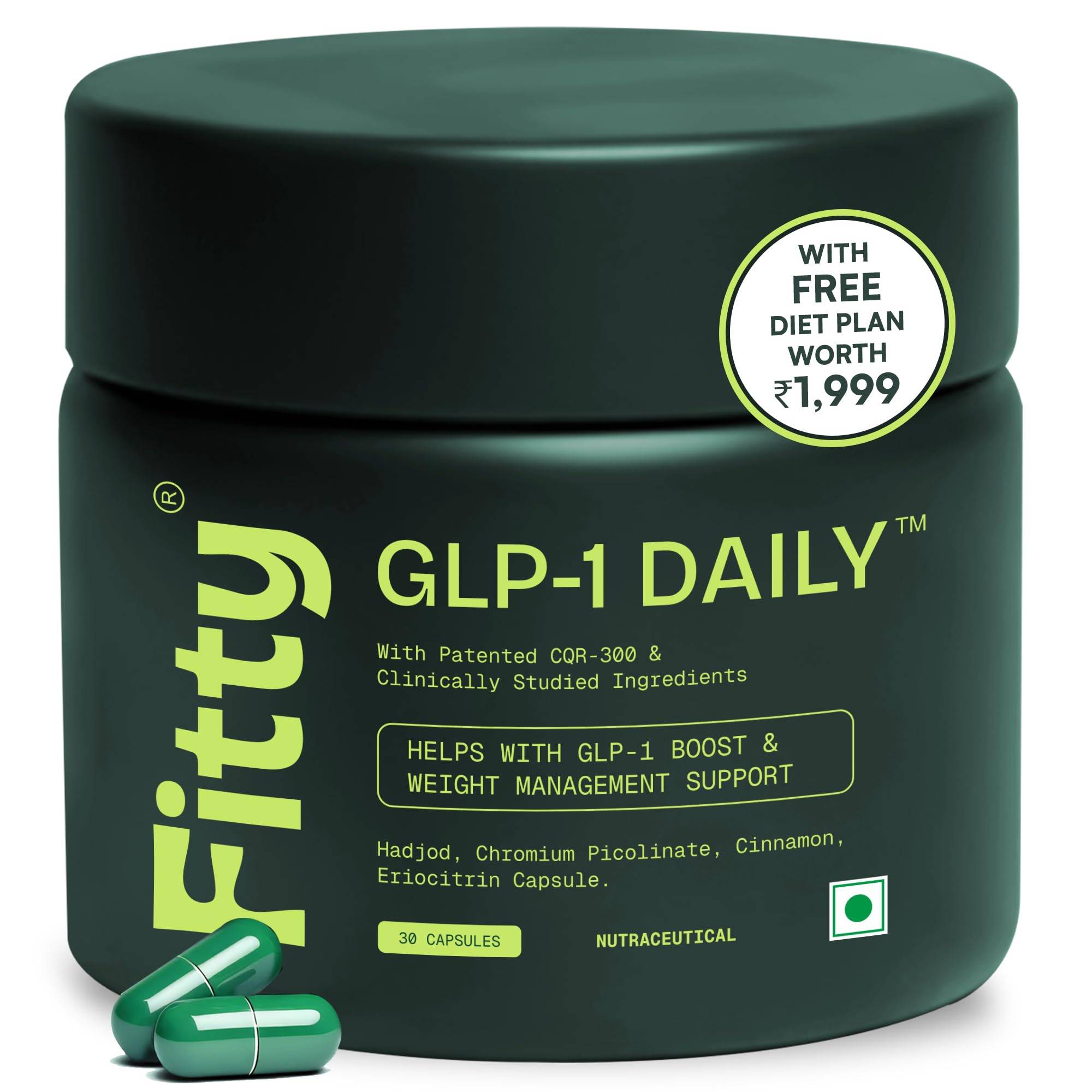 Fitty GLP-1 Daily | Supports Weight Loss | Reduces Hunger & Supports Fat Loss | 100% Natural & Plant-Based | Metabolism Boost & Balanced Blood Suga