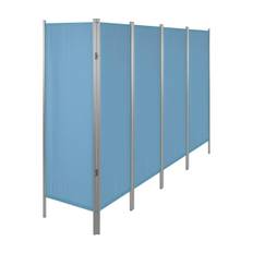 5-Fløjet Foldevæg til afskærmning - 165x259 cm. Lys blå