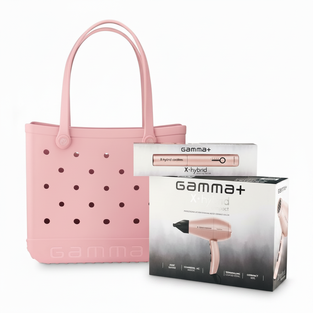 Gamma+ X-Hybrid Compact Hair Dryer & Cordless Flat Iron Bundle With Durable Tote Bag