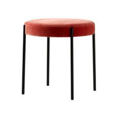 Verpan - Series 430 Stool, Black Frame, Upholstered, Harald, Col. 582 - Pallar - Verner Panton - Brun - Metall/Textilmaterial