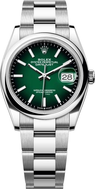 Rolex 126200-0025 Datejust 36 Grøn/Stål Ø36 mm