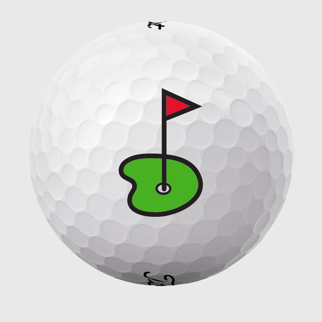 Golfbolde med golfflag