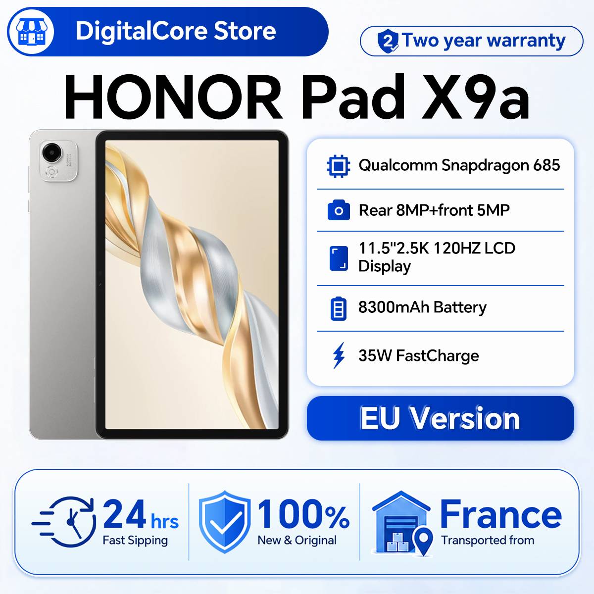 HONOR Pad X9a  11.5-inch LCD Display 120Hz Refresh Rate 1.07B Colors 400nit Brightness, Snapdragon 685 WIFI Octa-Core, 8300mAh