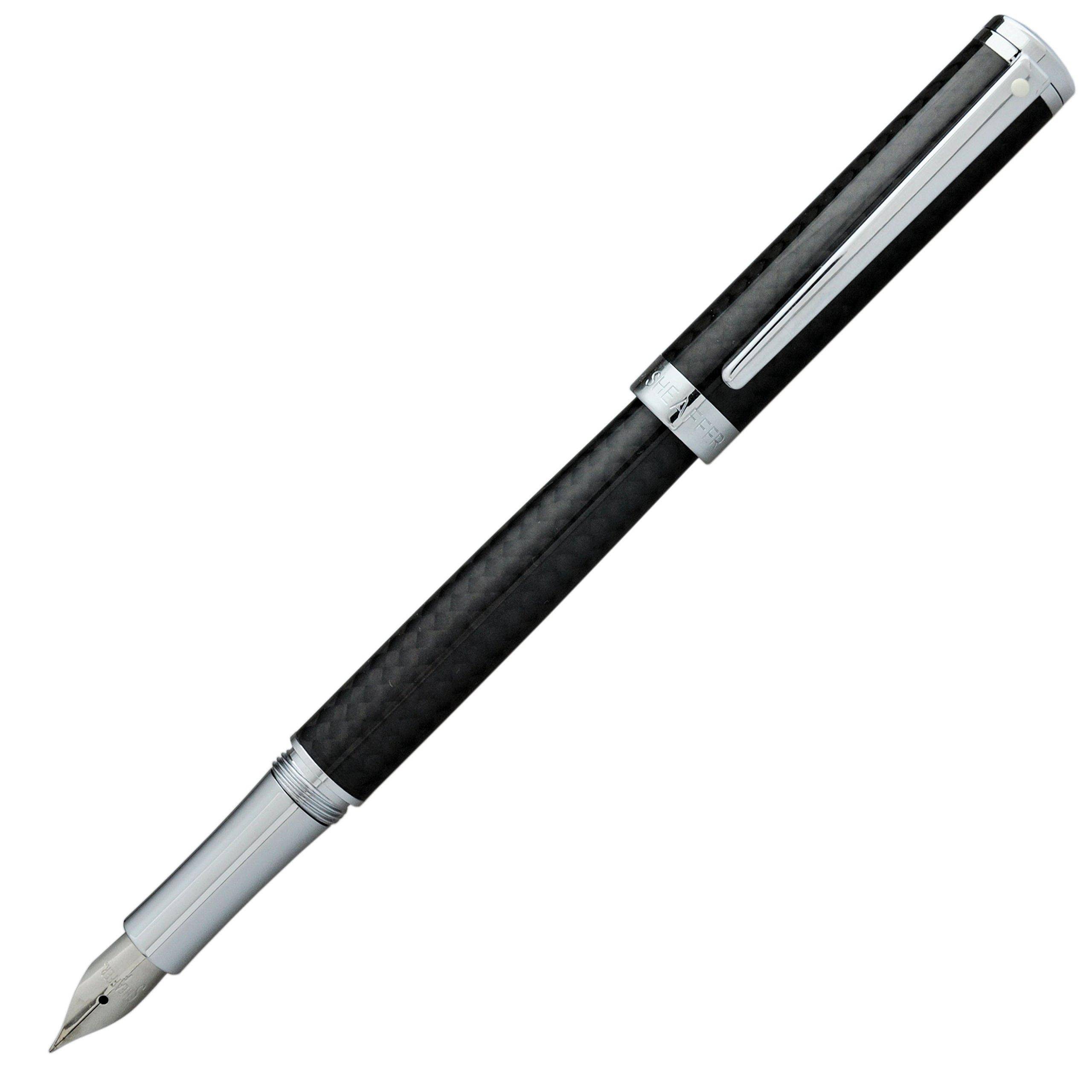 Sheaffer Fountain F Fine Carbon Fiber Officially Imported ITS9234PN-F Dual-Use Pen, Nib, Black,