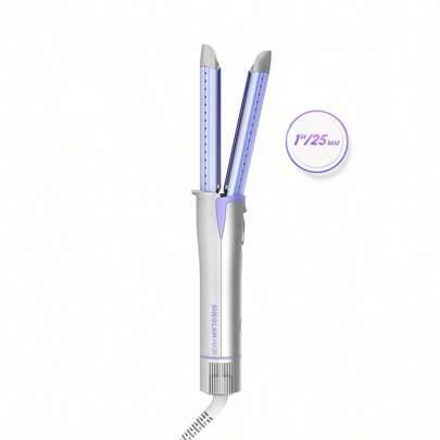 Cool Lock Airflow Styler, 360° Airflow Styler Hårplattång, 2-i-1 Plattång & Locktång, 25 mm Airflow Locktång, Airflow Plattång Med Kylventiler För Att - Silver (En-Storlek)