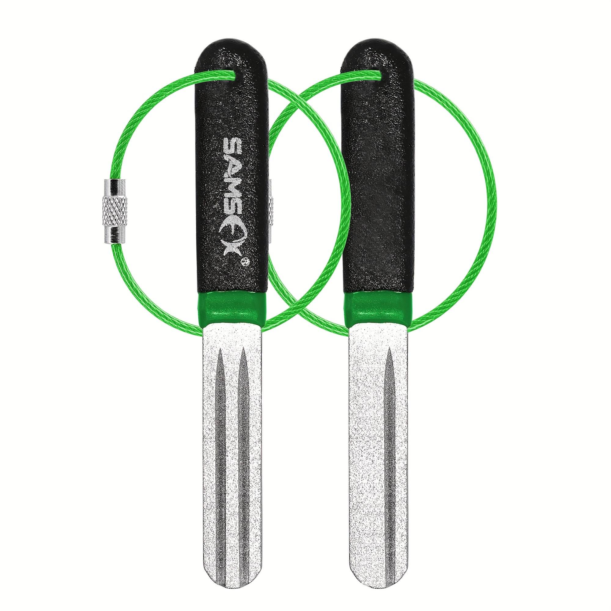 TEMU 2pcs Portable Fishing Hook Sharpener Hook Diamond File Portable Grinding Tool, Double Sided Diamond Grit, Assorted Colors, Non-slip Grip, 4inch 10cm