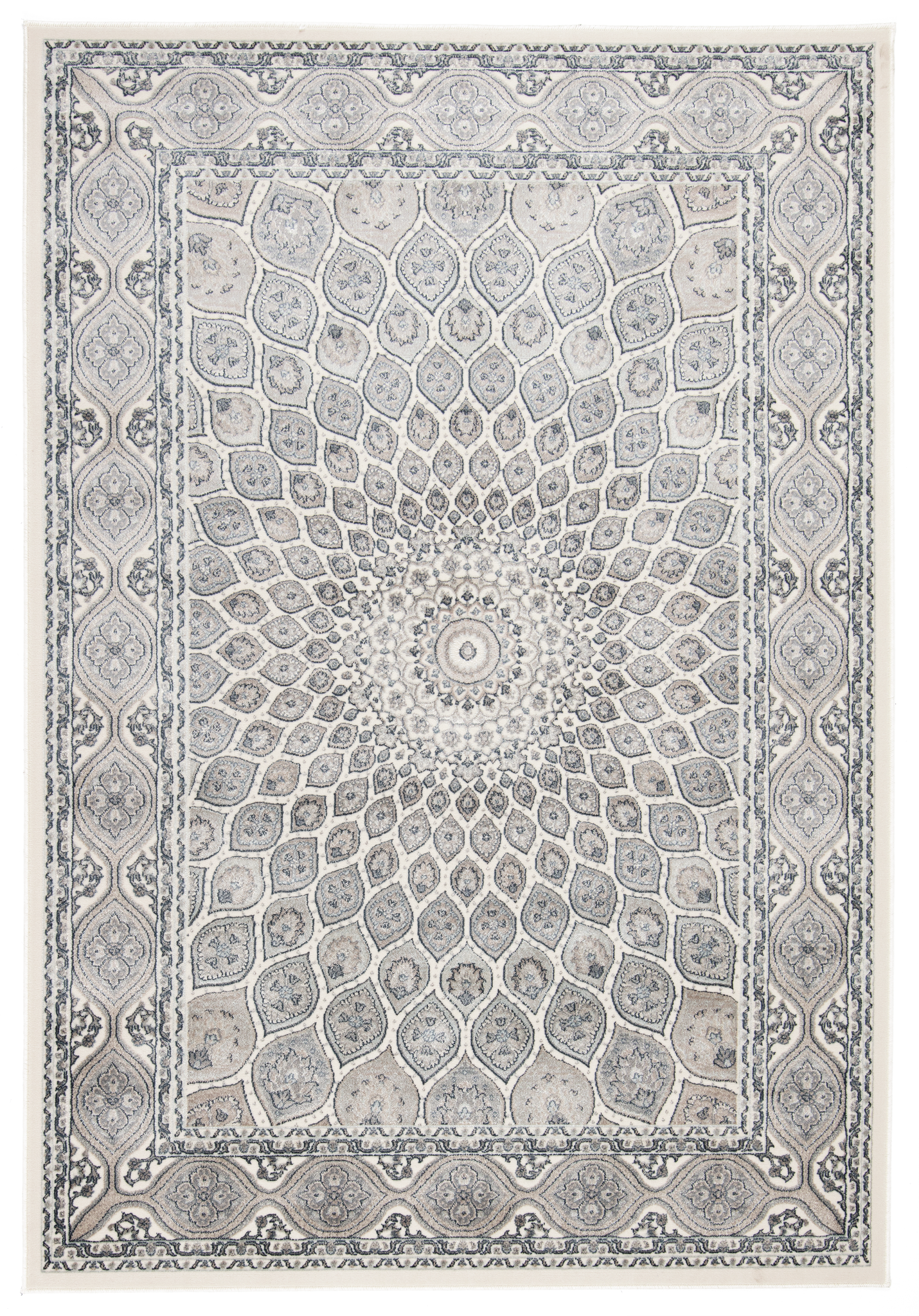 Nain Viscose tæppe- Ivory - 160x230 / Blå