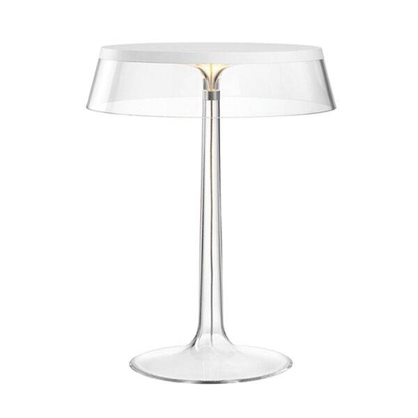 Bon Jour Bordlampe Hvid Krop og Transparent Skærm.