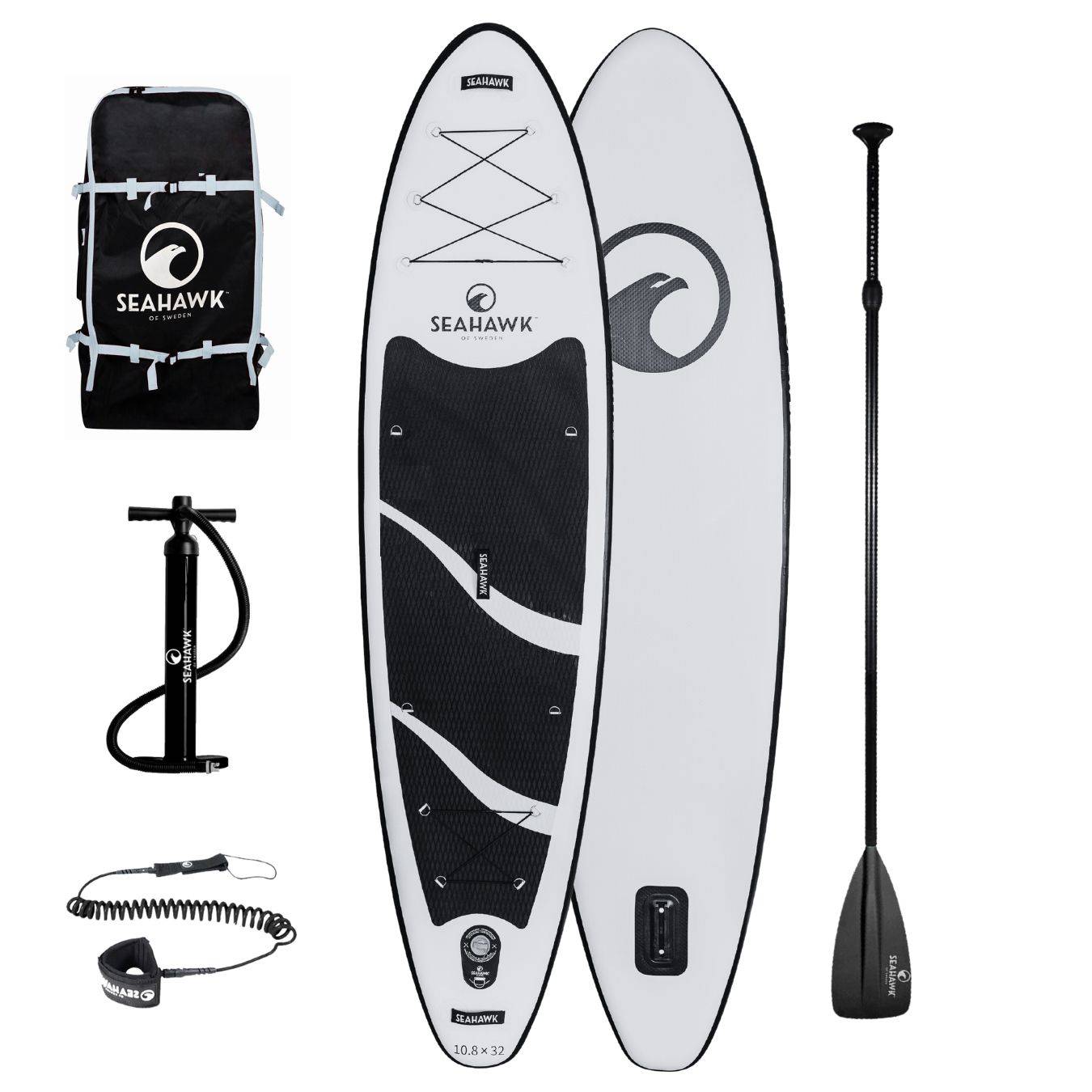 Seahawk Waves (Svart) - SUP 10.8 - Uppblåsbar - Paketerbjudande