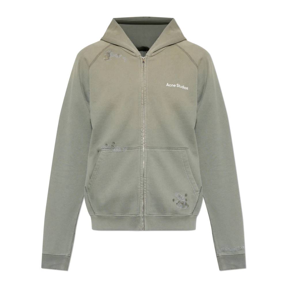 Acne Studios Logo Hoodie - Sweatshirts - Herre - Grøn - XL/2XL - Bomuld