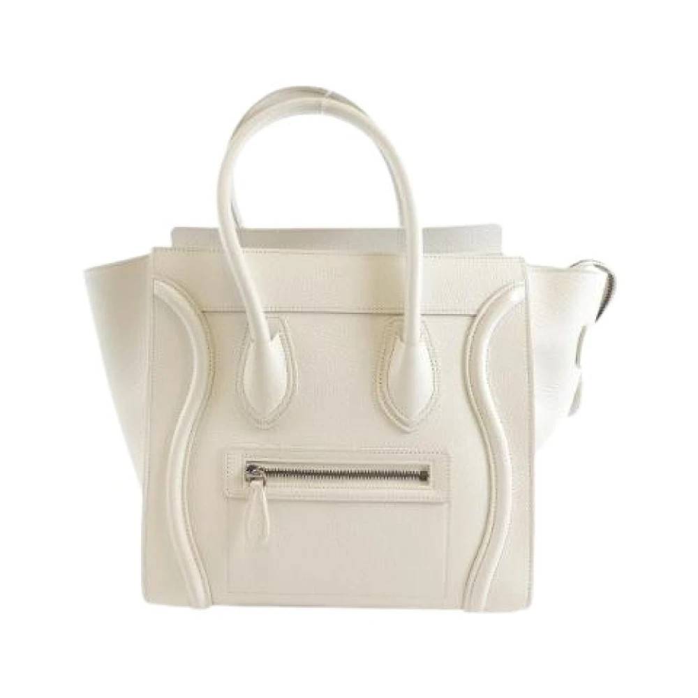Celine Vintage Pre-owned Micro Luggage Calf Tote Bag - Vintage - Dame - Hvid - ONE SIZE -