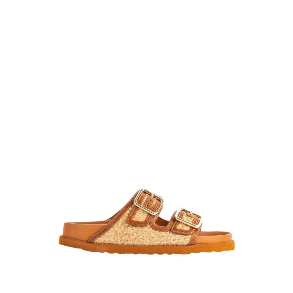 Birkenstock Arizona Framed Raffia Narrow Fit - Sko - Dame - Brun - 38 EU - Uld