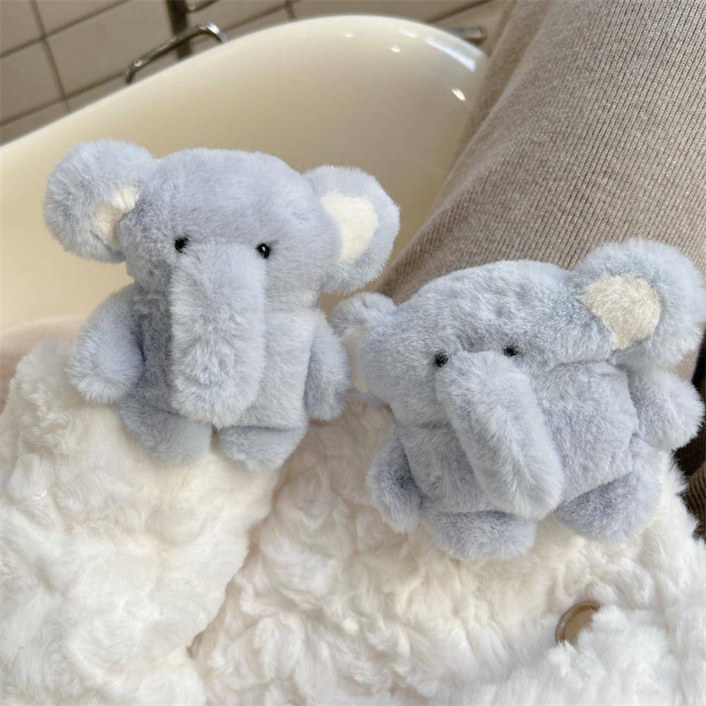 Trådlöst Bluetooth Plysch Hörlursfodral Plysch Elefant Skydd för AirPods 4 3 2 1 Pro/Pro2