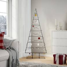 vidaXL dekorativt juletræ 150 cm metal sort
