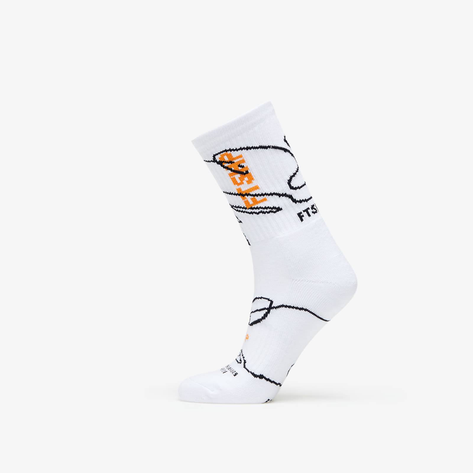 Sokker Footshop The Skateboard Socks White/ Orange 36-38 - Orange - 36-38
