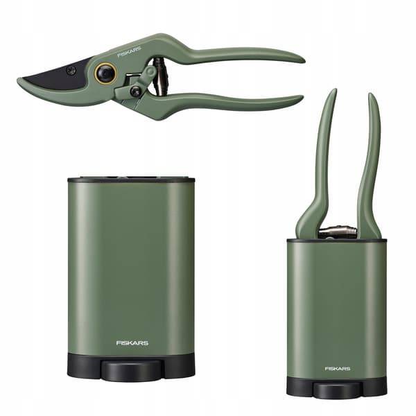Fiskars set med handsaxar FÖR växter och blommor + behållare 1 st.