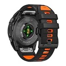 AISPORTS Kompatibel med Garmin Tactix 7/7 Pro/Bravo/Charlie/Delta-rem silikon, 26 mm snabbpassande klockarmband mjukt andningsbart sportarmband ersättningsrem för Garmin Instinct 2X Solar