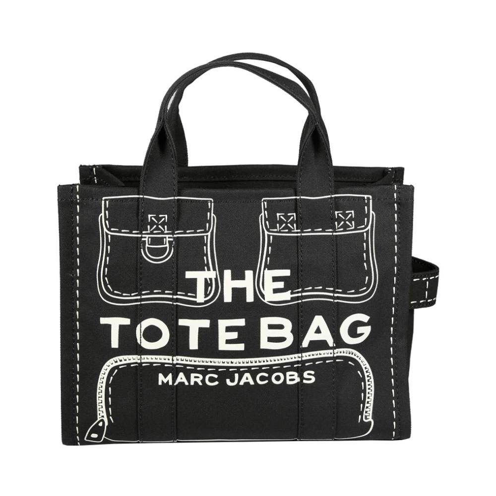 Marc Jacobs The Medium Tote Trompe L'Oeuil - Tasker - Dame - Sort - ONE SIZE - Bomuld