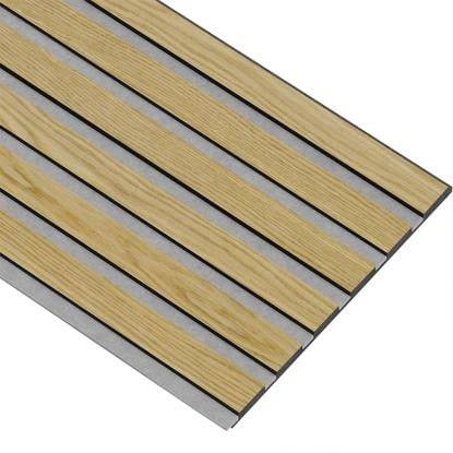 I-Wood Medio+ Original akustikpanel, klar olieret, grå filt og sort kerne, egefiner, 17 x 300 x 2780 mm