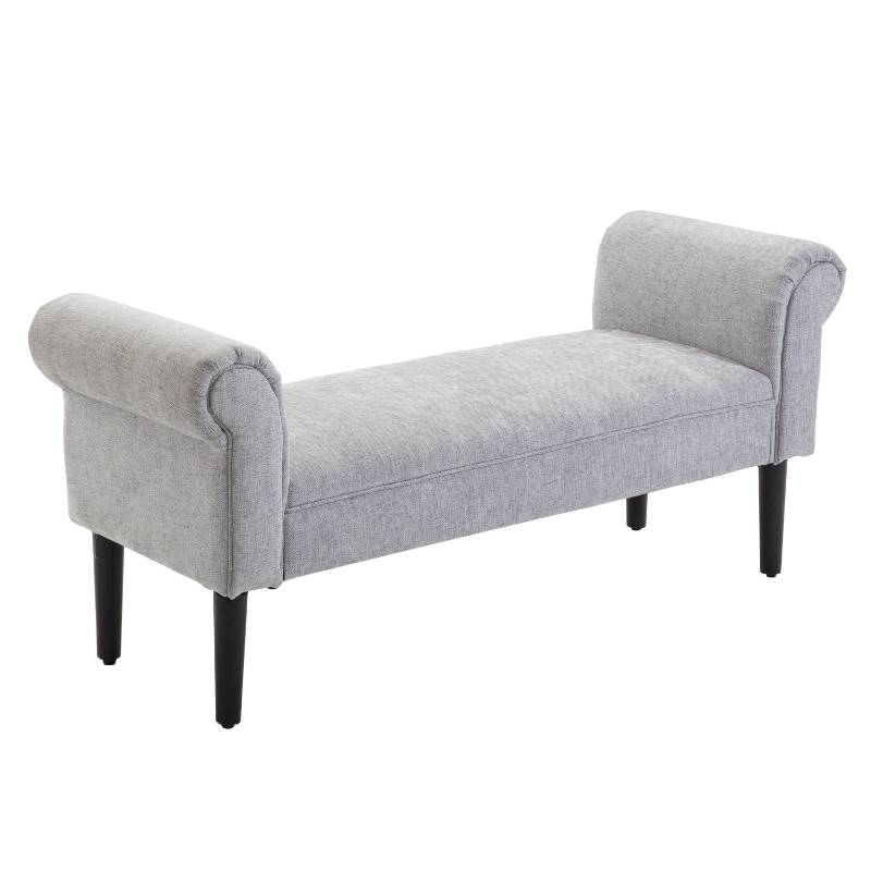 Sittbänk polyester ljusgrå 132x45,5 x 58 cm