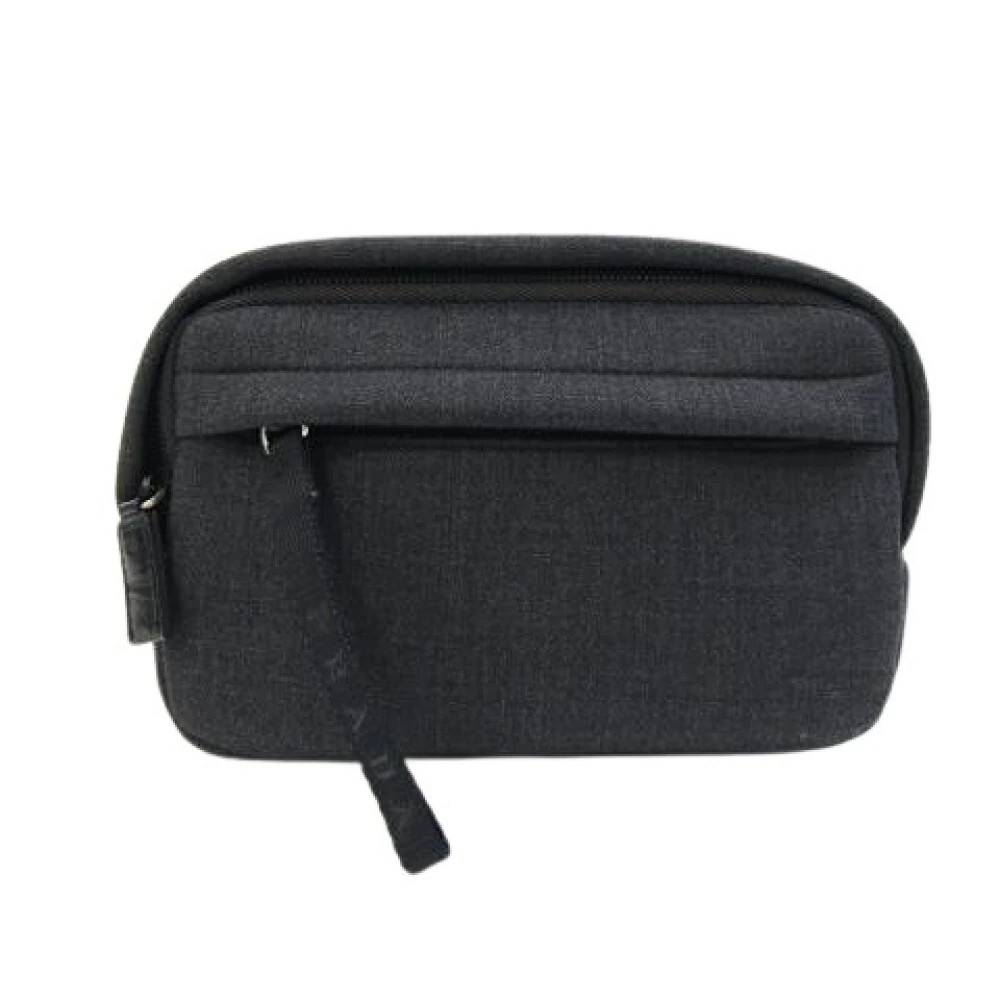 Prada Vintage Pre-owned Vintage Canvas Clutch - Vintage - Herre - Grå - ONE SIZE -