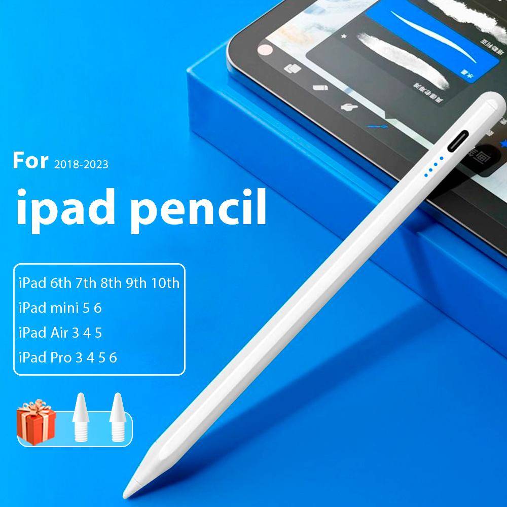 Penna för iPad med Palm Rejection Stylus Penna för iPad Air M2 Pro 13 Pro 12.9 10 Gen 7:e 8:e 9:e 10.2 för iPad Pencil vit