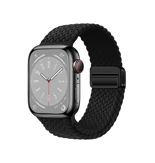 Apple Watch (38/40/SE/41/42mm) - Woven Magnetisk Flettet Rem - Sort