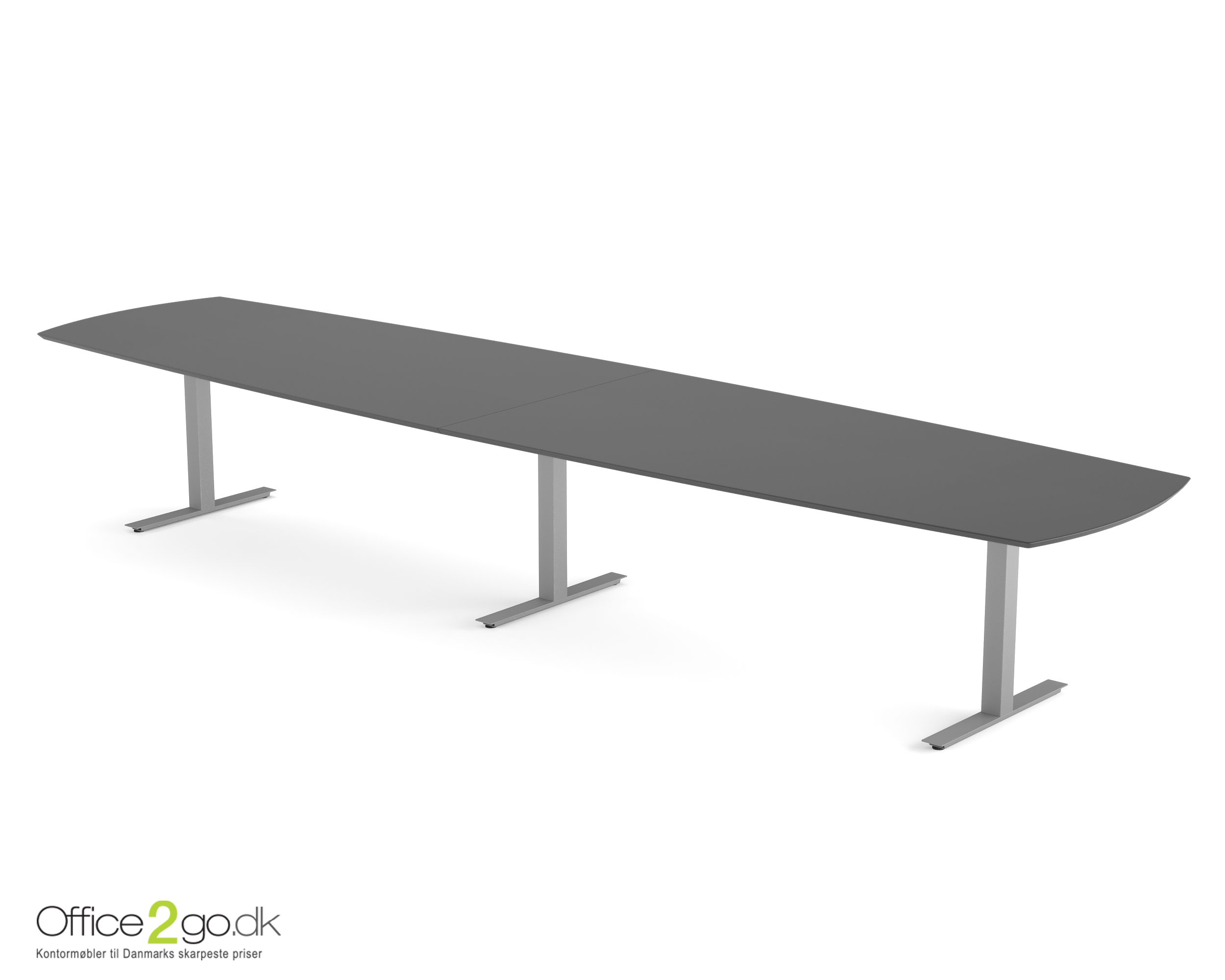 Square mødebord (tøndeformet bordplade) - 440 cm - Gråt