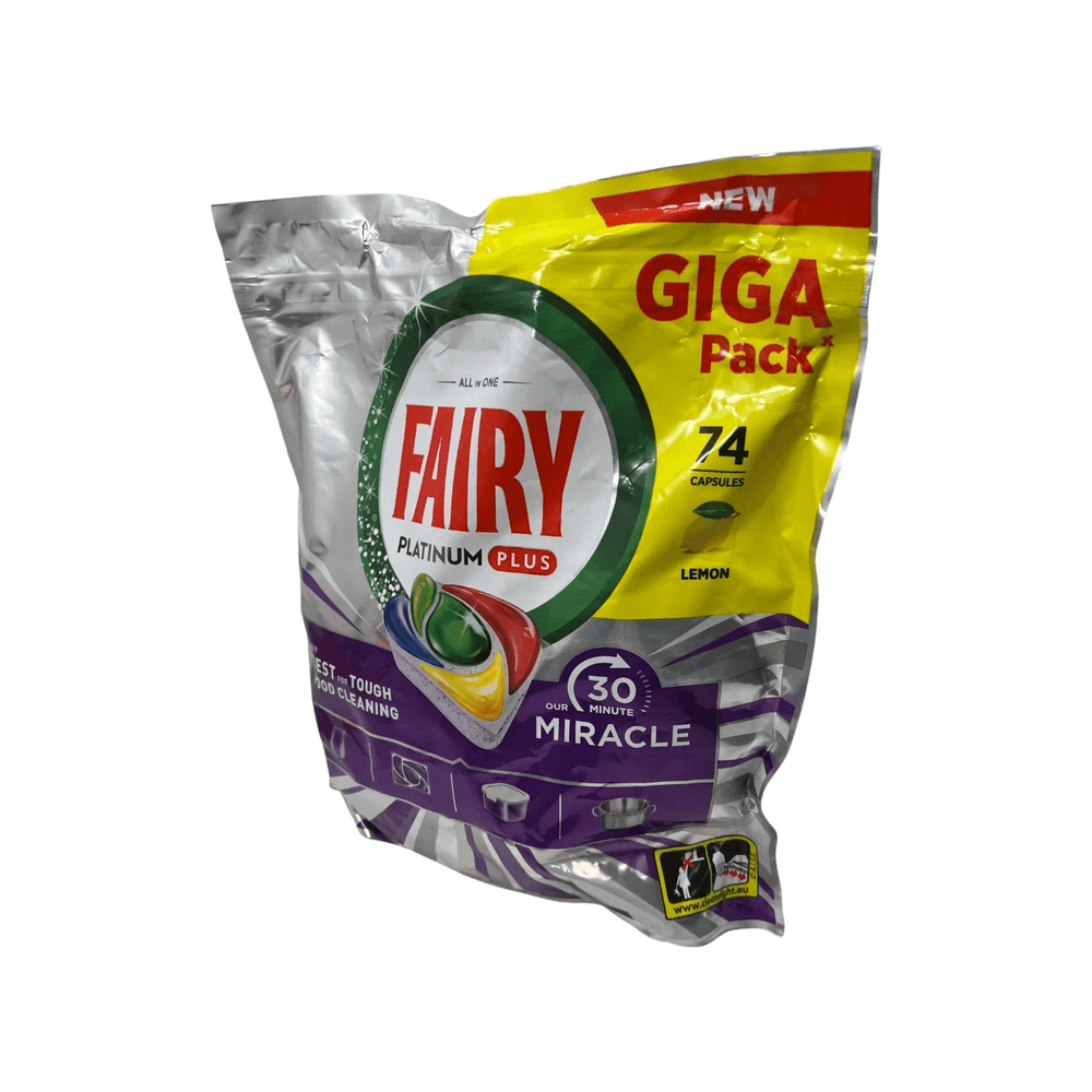 Fairy Platinum+ Lemon Miracle Opvasketabs - 74 stk.