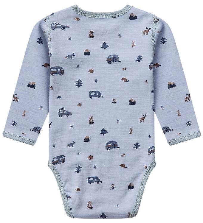 Hust and Claire Body l/ä - Merinoull Ull - HCBo Wool - Baby Blue - Hust and Claire - 2 år (92) - Body L/Ä