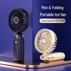 2024 Mini 5-Speed Handheld Portable Rechargeable Electric Fan - Student Cartoon Design