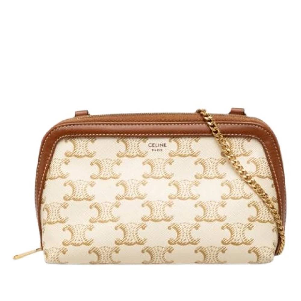 Celine Vintage Pre-owned Canvas Crossbody Bag - Vintage - Dame - Hvid - ONE SIZE - Uld
