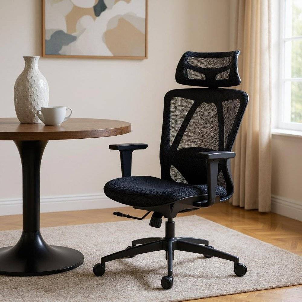 Black Adjustable Height Swivel Rolling Gaming Chair