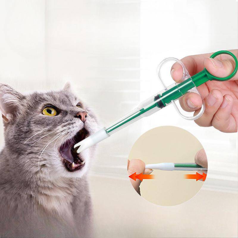 Vätskemedicinmatare för husdjur, hundar och katter. Justerbar plastpillermatare med silikonhuvud för att mata kosttillskott. KTY
