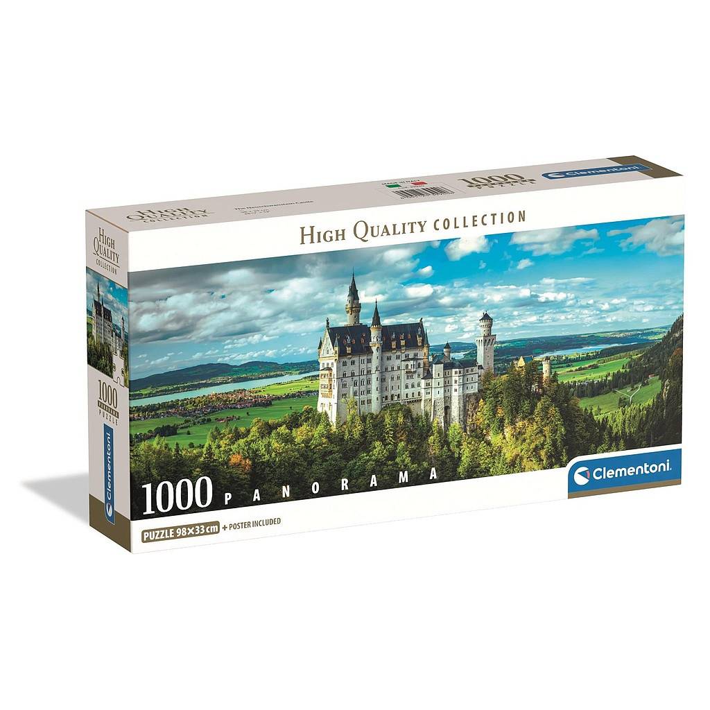 Cities Neuschwanstein Tyskland 1000-bitars panorama Compact pussel Clementoni