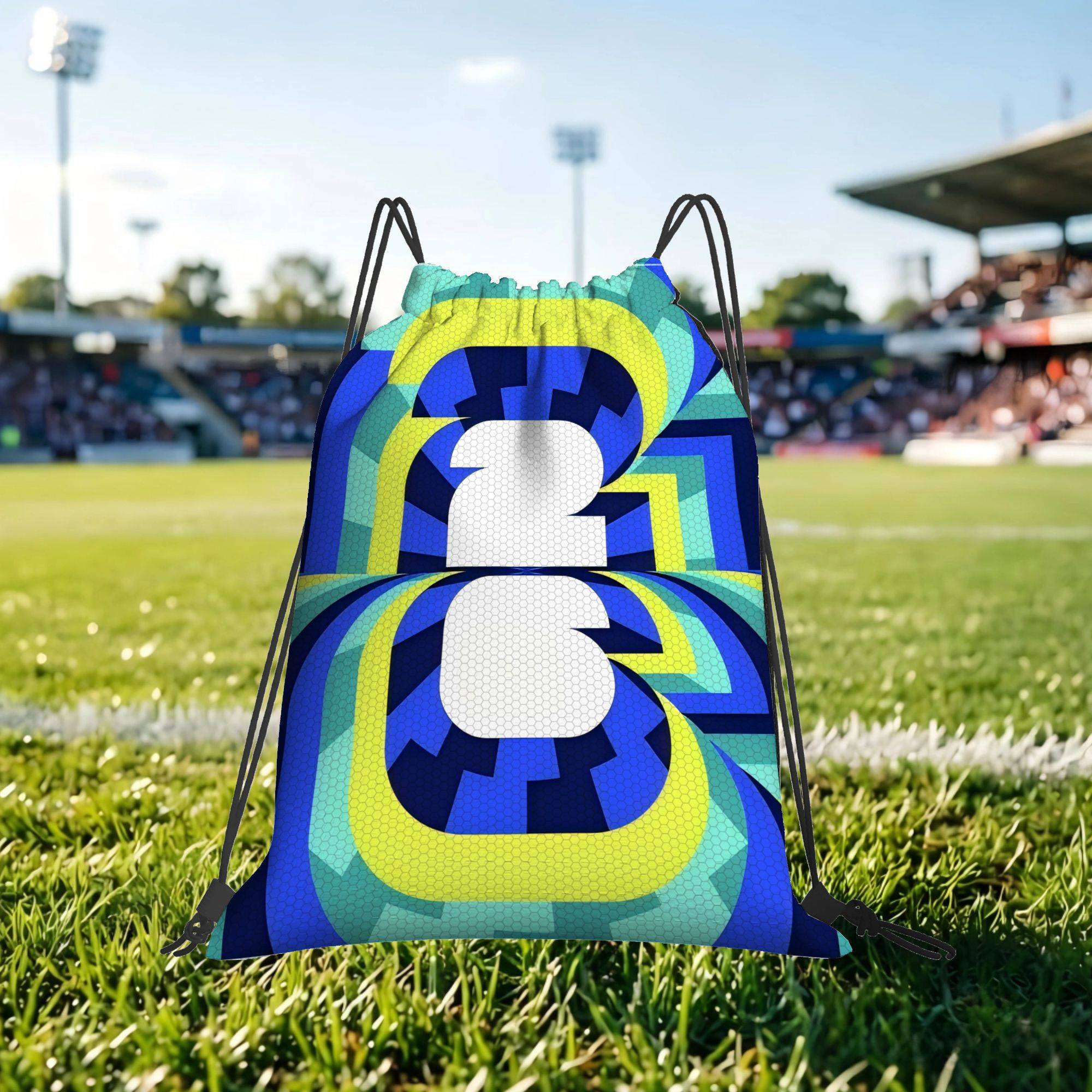 26 Football-themed Drawstring Backpack - Multicolor Suitable For Gym,, Gear Storage With Drawstring Closure, For &, Portable Clothes Carrier Day Essentials