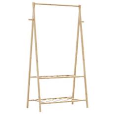 Tøjstativ med hylder 96x45,5x150,5 cm bambus
