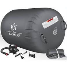 KESSER® Uppblåsbar AirRoll AirTrack, 100 x 60 cm, gymnastikrulle, inkl. bärväska och en elektrisk pump, tumbling, cylinder för yoga och gymnastik, för gymnastikmatta, antracit