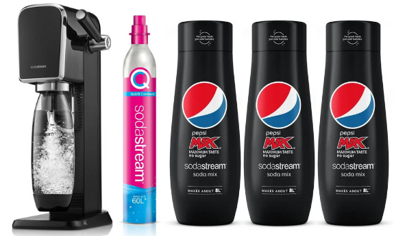 Sodastream - Art Black + 3 x Pepsi Max (Bundle) - Fri fragt og klar til levering - Prismatch