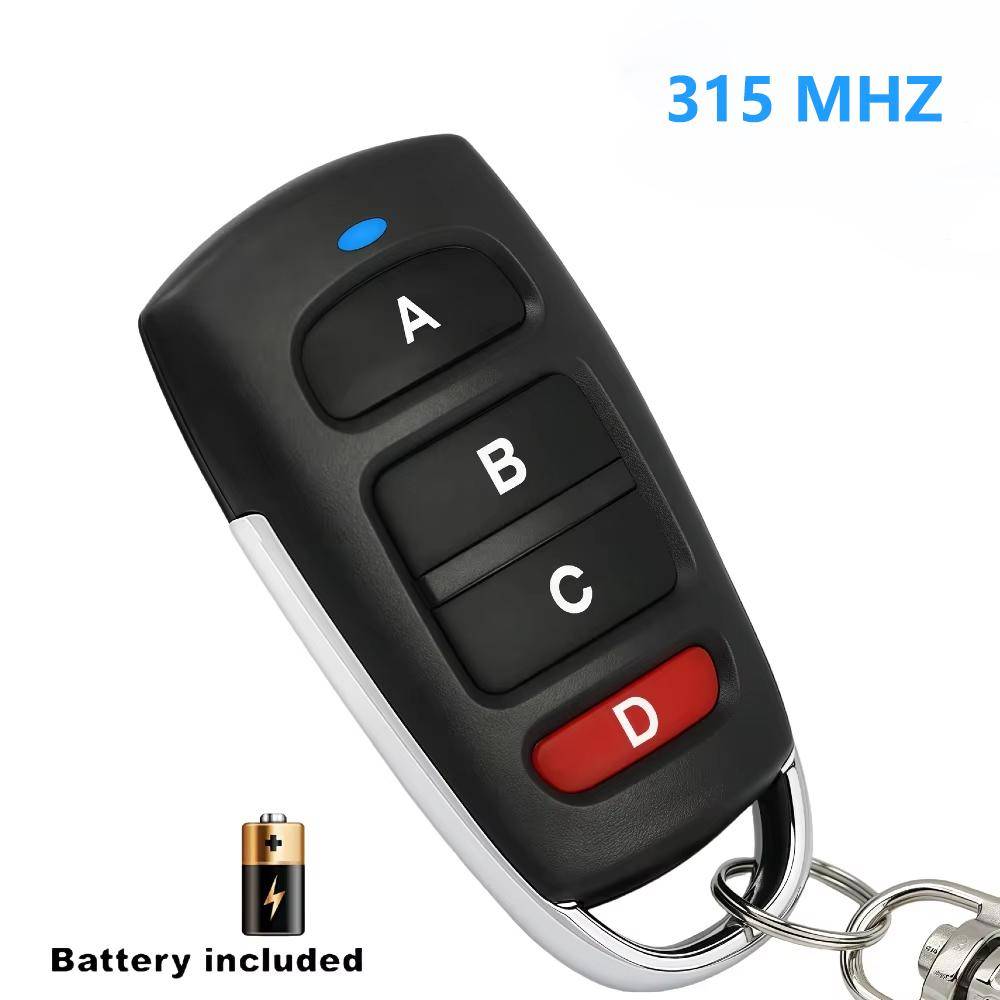 433MHz Kopieringsfjärrkontroll 4-kanals 315MHz Kloningsfunktion RF-sändare Automatisk Kloningsduplikator Nyckelersättning för Garageport Grind black