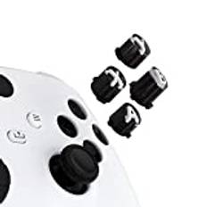 eXtremeRate Ersättning Custom ABXY Action Buttons för Xbox Series X & S Controller, Three-Tone Svart & Klar med Vit Klassiska Symboler A B X Y Keys för Xbox One S/X, Elite V1/V2 Controller