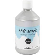Akrylfärg Metallic, metallic, silver, 500 ml/ 1 flaska