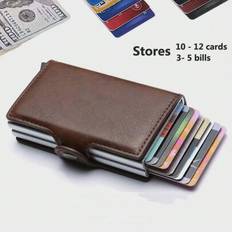 Men Slim Card Case Front Pocket Anti-Theft- Auto Pop Up Travel Thin Wallets For Go Out Shopping Traveling. Gifts For Women Gifts Card Holder Card Hold - Coffee Brown