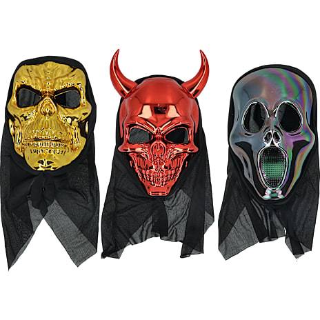 Halloween foil maske - flere varianter - assorteret (På lager i butik)