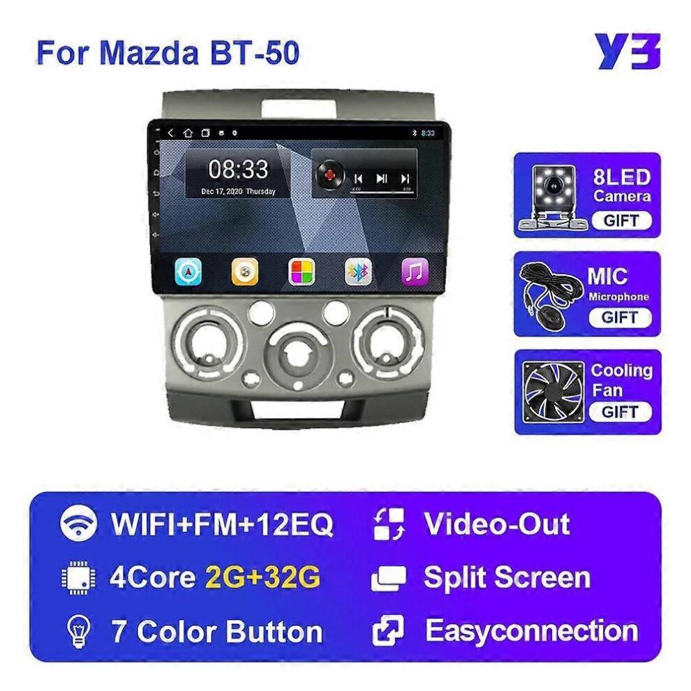 (Y3 2G 32G MAZ) Car Radio Multimedia Player For Ford Ranger 2 Everest 2 For Mazda BT-50 BT 50 2006-2011 Android Auto Navigation GPS Stereo Video