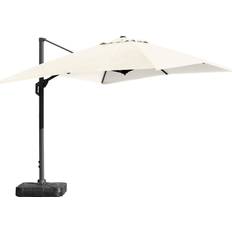 Hængeparasol 3x4m inkl. fod m/hjul+overtræk, beige