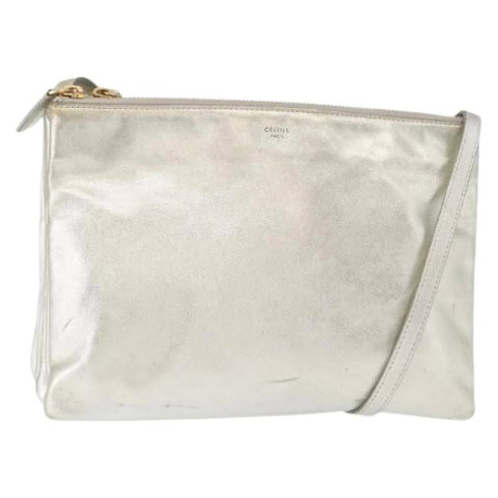 Celine Vintage Pre-owned Læder Crossbody Taske - Vintage - Dame - Grå - ONE SIZE - Læder