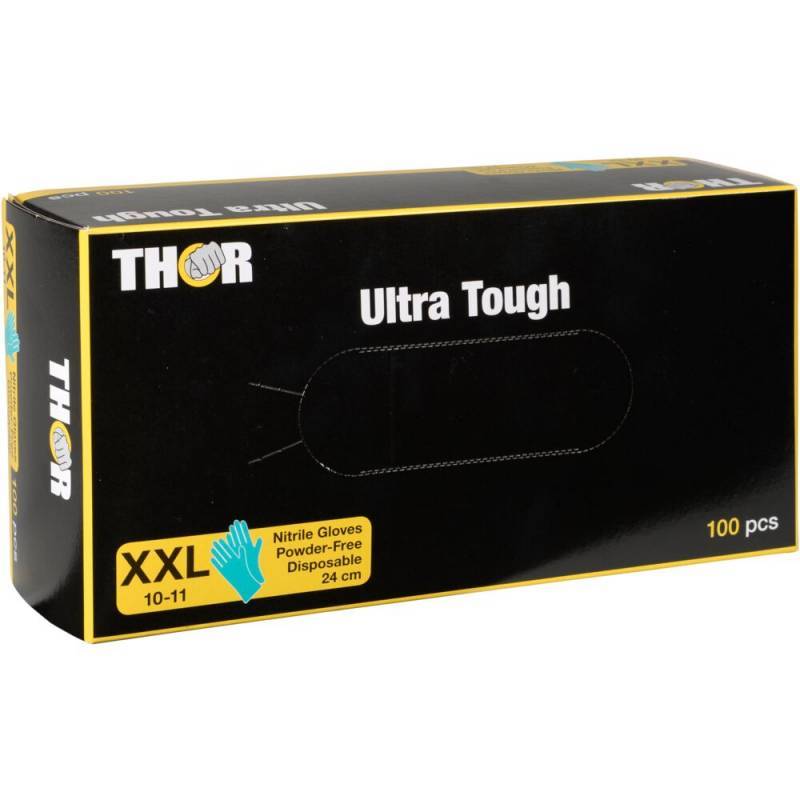 THOR Ultra Tough engangshandske Str. XXL nitril pudderfri grøn
