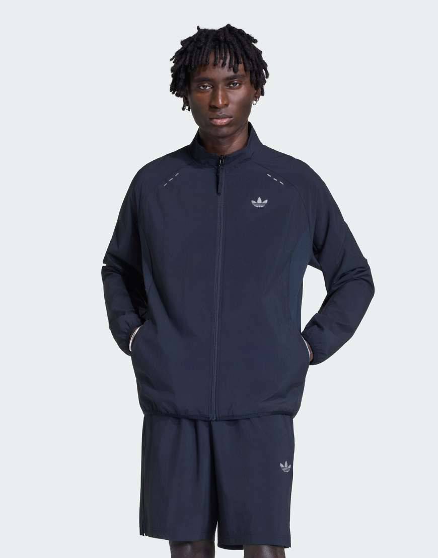 adidas Originals Tech Trefoil Essentials hættetrøje med lynlås i sort - XL